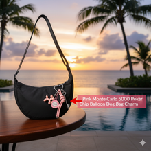 Load image into Gallery viewer, Pink Monte Carlo 5000 Poker Chip Balloon Dog Bag Charm