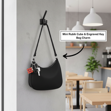 Load image into Gallery viewer, Mini Rubik Cube & Engraved Key Bag Charm