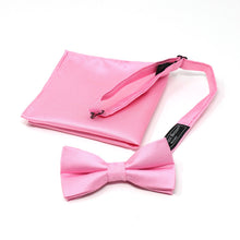 Load image into Gallery viewer, Laurant Bennet Poly Woven Banded Bow Tie & Hanky Set