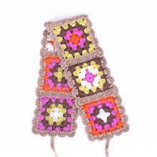 Load image into Gallery viewer, Beige crochet boho floral hairband with tie-back