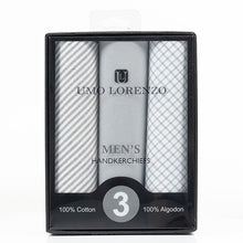 Load image into Gallery viewer, Men's Boxed Fancy Cotton Handkerchiefs 3 Piece Set