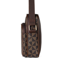 Load image into Gallery viewer, Brown vertical Nollia crossbody bag with zipper pocket side view
