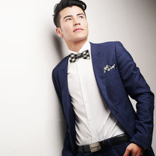 Load image into Gallery viewer, Men’s Plaid Cotton Bow Tie & Pocket Square Set – 25 Style Options