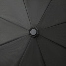 Load image into Gallery viewer, Canopy center view – Close-up of umbrella canopy center with stitched fabric and button hub.