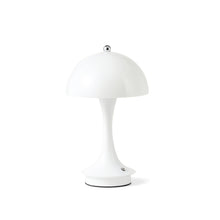 Load image into Gallery viewer, Cordless rechargeable LED table lamp with dimmable settings in glossy white finish