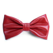 Load image into Gallery viewer, Men’s PU Leather Bow Tie – Pre-Tied, Adjustable Strap, 8 Colors