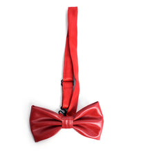 Load image into Gallery viewer, Men’s PU Leather Bow Tie – Pre-Tied, Adjustable Strap, 8 Colors