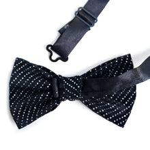Load image into Gallery viewer, Men’s Soft Velvet Feel Rhinestone Bow Tie – Pre-Tied, Adjustable