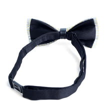 Load image into Gallery viewer, Men's Crystal Silver Rhinestone over Gold Bow Tie