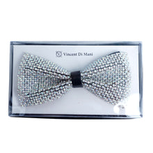 Load image into Gallery viewer, Men's White Crystal Rhinestone Bow Tie