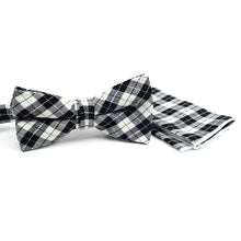 Load image into Gallery viewer, Men’s Plaid Cotton Bow Tie & Pocket Square Set – 25 Style Options