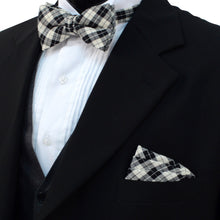 Load image into Gallery viewer, Men’s Plaid Cotton Bow Tie & Pocket Square Set – 25 Style Options