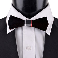 Load image into Gallery viewer, Parquet Men’s Wooden Bow Tie with Plaid Center – Adjustable One Size Fits All