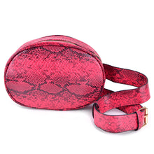 Load image into Gallery viewer, Nollia Women's Red Snake Skin Belt Bag with Removable Strap