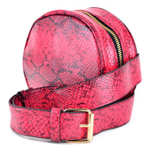 Load image into Gallery viewer, Nollia Women's Red Snake Skin Belt Bag with Removable Strap