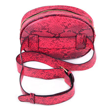 Load image into Gallery viewer, Nollia Women's Red Snake Skin Belt Bag with Removable Strap