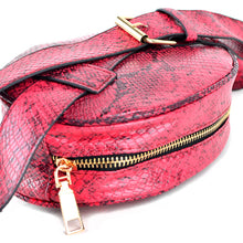 Load image into Gallery viewer, Nollia Women's Red Snake Skin Belt Bag with Removable Strap