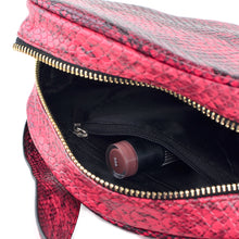 Load image into Gallery viewer, Nollia Women's Red Snake Skin Belt Bag with Removable Strap