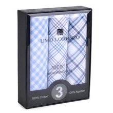 Load image into Gallery viewer, Men's Boxed Fancy Cotton Handkerchiefs 3 Piece Set