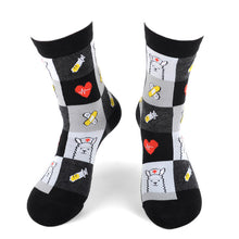 Load image into Gallery viewer, Parquet Health Care Heroes – Nurse Llama Ultra Premium Socks (Unisex)