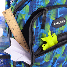 Load image into Gallery viewer, Vibrant backpack with green and blue abstract design