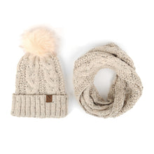 Load image into Gallery viewer, Women's Knit Hat & Infinity Scarf Set