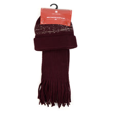 Load image into Gallery viewer, Men's Winter Knit Wine Scarf and Hat Set