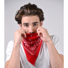 Load image into Gallery viewer, Cotton Bandana Navy & Red Duo Pack