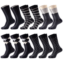 Load image into Gallery viewer, 12 Pairs Dress Socks - Assorted Prints and Styles