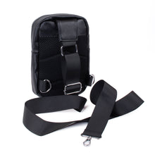 Load image into Gallery viewer, Black Compact Pouch-Style Vegan Leather Sling Bag W/ Adjustable Strap