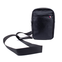Load image into Gallery viewer, Black Compact Pouch-Style Vegan Leather Sling Bag W/ Adjustable Strap