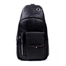 Load image into Gallery viewer, Black Vegan Leather Sling Bag - Spacious with D Hook for Keys & Charms