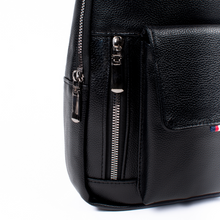Load image into Gallery viewer, Black Vegan Leather Sling Bag - Spacious with D Hook for Keys & Charms