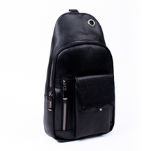 Load image into Gallery viewer, Black Vegan Leather Sling Bag - Spacious with D Hook for Keys & Charms