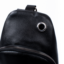 Load image into Gallery viewer, Black Vegan Leather Sling Bag - Spacious with D Hook for Keys & Charms