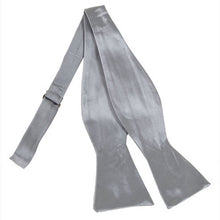 Load image into Gallery viewer, Freestyle silver woven bow tie made from micro polyester