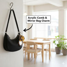 Load image into Gallery viewer, Tortoiseshell Acrylic Comb & Mirror Bag Charm