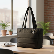 Load image into Gallery viewer, Nollia Aime Commuter Tote Bag with Front Pocket, Luggage Strap & Key Charms