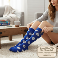 Load image into Gallery viewer, Women's Royal Blue Dice Pattern Novelty Socks