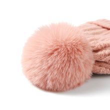 Load image into Gallery viewer, Ladies Winter Beanie hat, Knitted Soft Ski Cap with Fleece Lining and Pom, Thick Slouchy Snow Knit Skull Cap