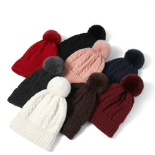 Load image into Gallery viewer, Nollia Ladies Winter Cable Knit Cap with Fleece Lining – Warm & Stylish