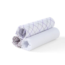 Load image into Gallery viewer, Men's Cotton Solid & Plaid Purple Handkerchiefs 3 Piece Set