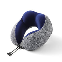 Load image into Gallery viewer, U-Shape Premium Memory Foam Neck Pillow – Ergonomic Travel Support (Gray/Blue or Pink)