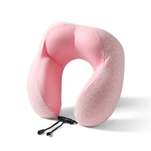Load image into Gallery viewer, U-Shape Premium Memory Foam Neck Pillow – Ergonomic Travel Support (Gray/Blue or Pink)