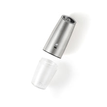 Load image into Gallery viewer, Rechargeable Gravity Electric Salt and Pepper Grinder – LED Light & Adjustable Coarseness (Silver, No Batteries Required)