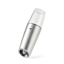 Load image into Gallery viewer, Rechargeable Gravity Electric Salt and Pepper Grinder – LED Light & Adjustable Coarseness (Silver, No Batteries Required)