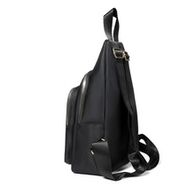 Load image into Gallery viewer, Modern Black Nylon Backpack Featuring a Red Stripe