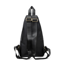 Load image into Gallery viewer, Modern Black Nylon Backpack Featuring a Red Stripe
