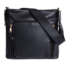 Load image into Gallery viewer, Nollia Ladies Black PU Large crossbody bag