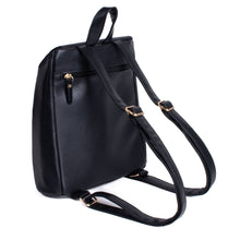 Load image into Gallery viewer, Ladies Black PU Backpack with Gold Chain